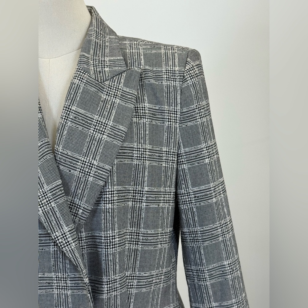 Zara Basic Collection Gray Checkered Micro Plaid … - image 8